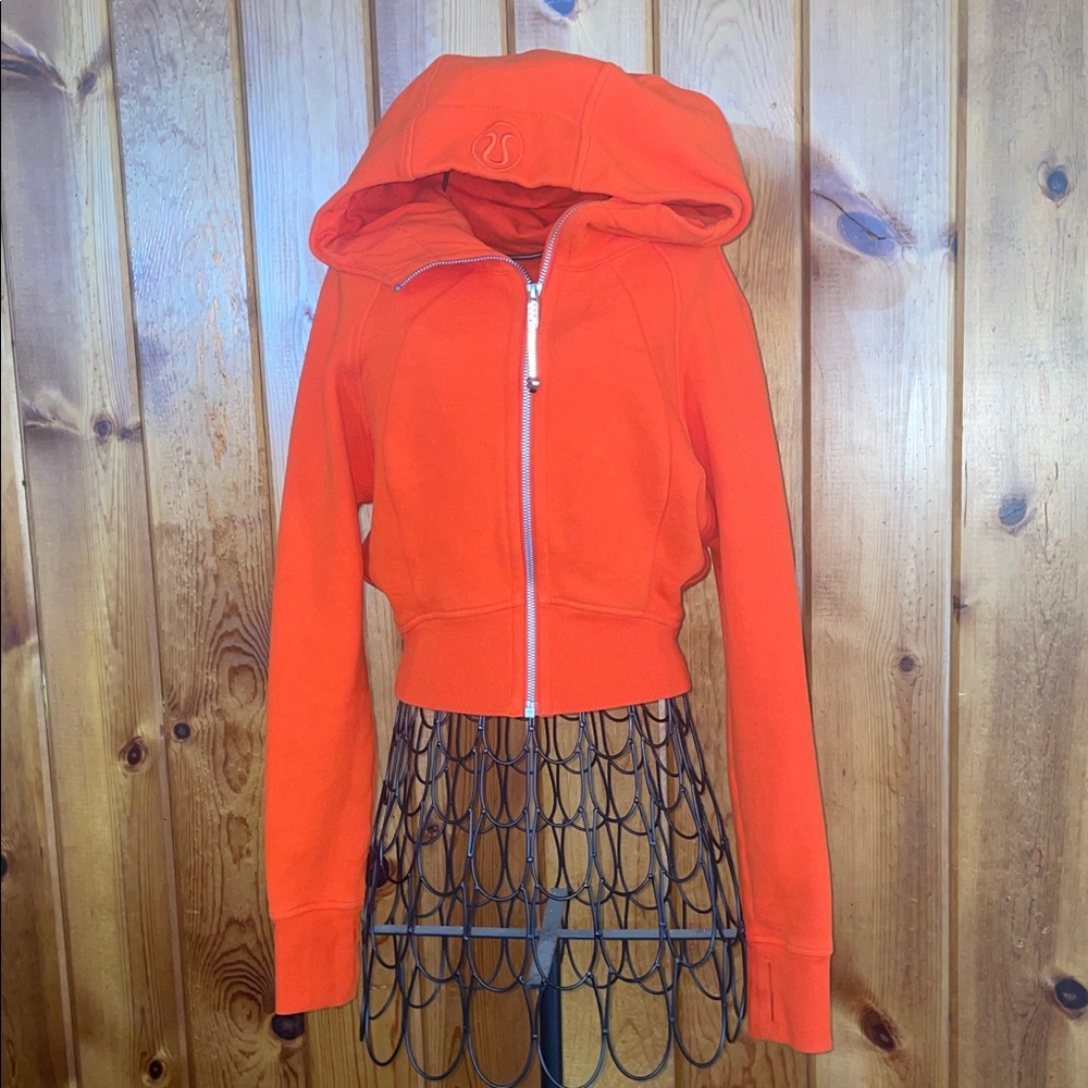lululemon athletica Jacket Lululemon Scuba Full-Zip Cropped Hoodie Solar Orange - Picture 3 of 14